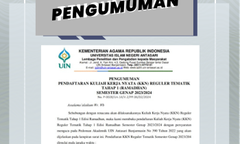 PENGUMUMAN PENDAFTARAN KKN